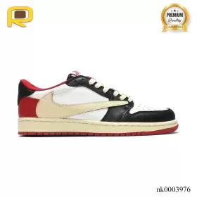 Travis Scott x AJ 1 Low Red Black Custom Shoes Sneakers - nk0003976