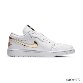 AJ 1 Low White/Metallic Gold Shoes Sneakers – nk0004079
