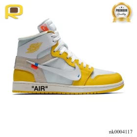 OW x AJ 1 High OG Canary Shoes Sneakers - nk0004117