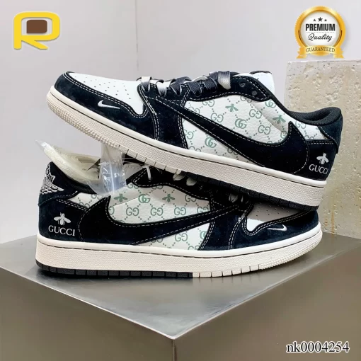 GG x Travis Scott x AJ 1 Low Black White Shoes Sneakers - nk0004254 - Image 3