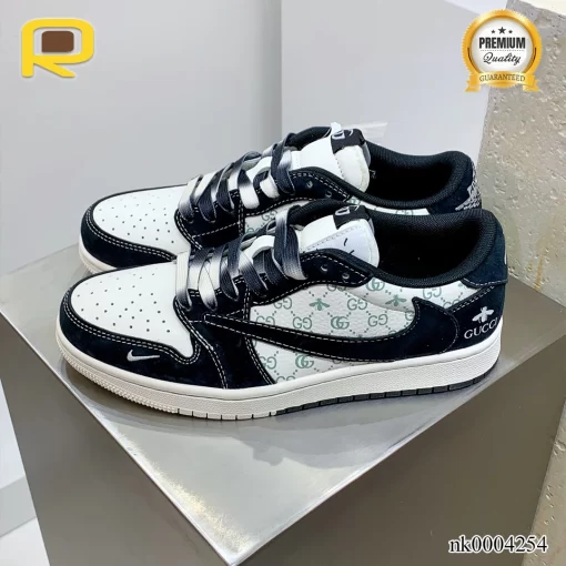 GG x Travis Scott x AJ 1 Low Black White Shoes Sneakers - nk0004254 - Image 4