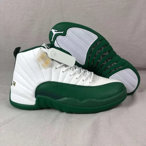 AJ 12 PE Ray Allen White Green Shoes Sneakers - nk0004280 - Image 4