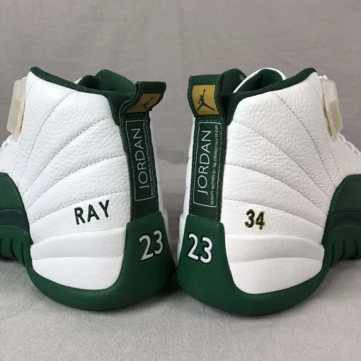 AJ 12 PE Ray Allen White Green Shoes Sneakers - nk0004280 - Image 7