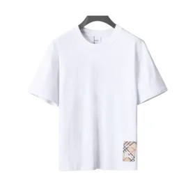 BUR Check Label T-Shirt in White - 384 - bbr0000384
