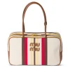 MM Beau Medium Stripes Red Top Handle Bag - MM0005