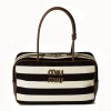 MM Beau Medium Stripes Black Top Handle Bag - MM0006