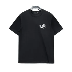 AM Staggered Logo T-shirt in Black - 279 - ami0000279