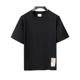 BUR Check Label T-Shirt in Black - 383 - bbr0000383