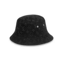 LOV Denim Monogram Reversible Bob Bucket Hat Black Yellow - lov0000778