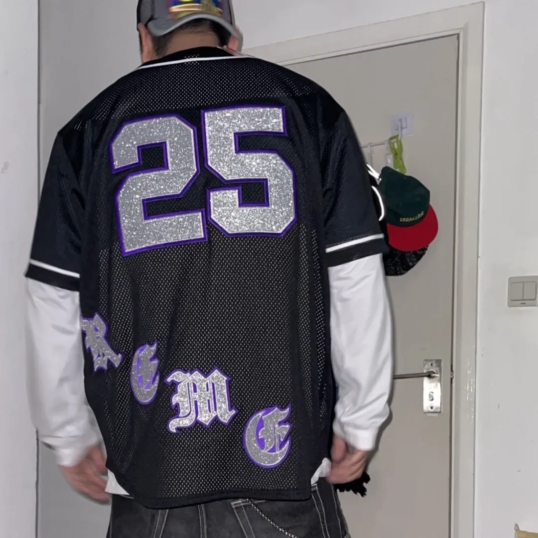 SUP Mesh Baseball Jersey T-Shirt in Black - 505 - spm0000505 - Image 10