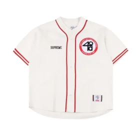 SUP Baseball Patch Jersey T-Shirt in White - 509 - spm0000509