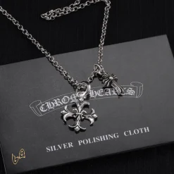 Alternative view of CH Cross Pendant Necklace - CH0010