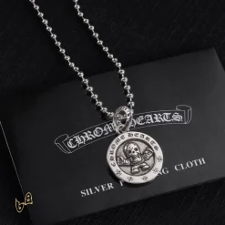 Alternative view of CH Round Bead Skull Doll Necklace - CH0013