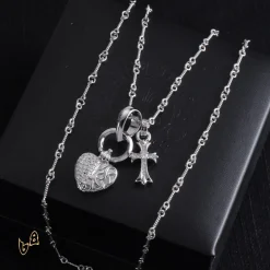 Alternative view of CH Heart And Cross Pendant Necklace - CH0022