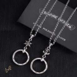 Alternative view of CH Circle Pendant Necklace - CH0023