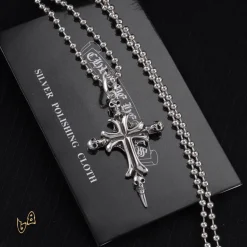 Alternative view of CH Cross Pendant Necklace - CH0027