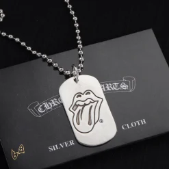 Alternative view of CH Tongue Square Pendant Necklace - CH0028