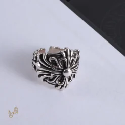 Alternative view of CH Cross Flower Ring - CH0091