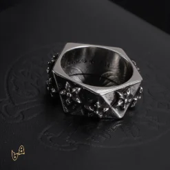 Alternative view of CH Cross Flower Ring - CH0099