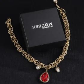 McQueen Red Teardrop Necklace - MC0011