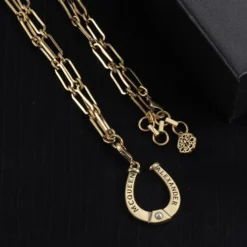 Alternative view of McQueen Horseshoe Charm Necklace - MC0012