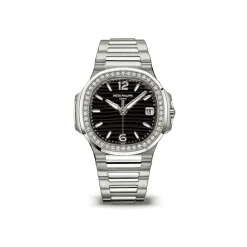 PP Nautilus 7010/1G Steel Black Dial Diamond Bezel Custom - PP0005