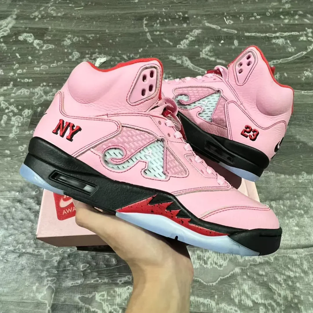 Awake NY x AJ 5 Arctic Pink Shoes Sneakers - nk0004393 - Image 3