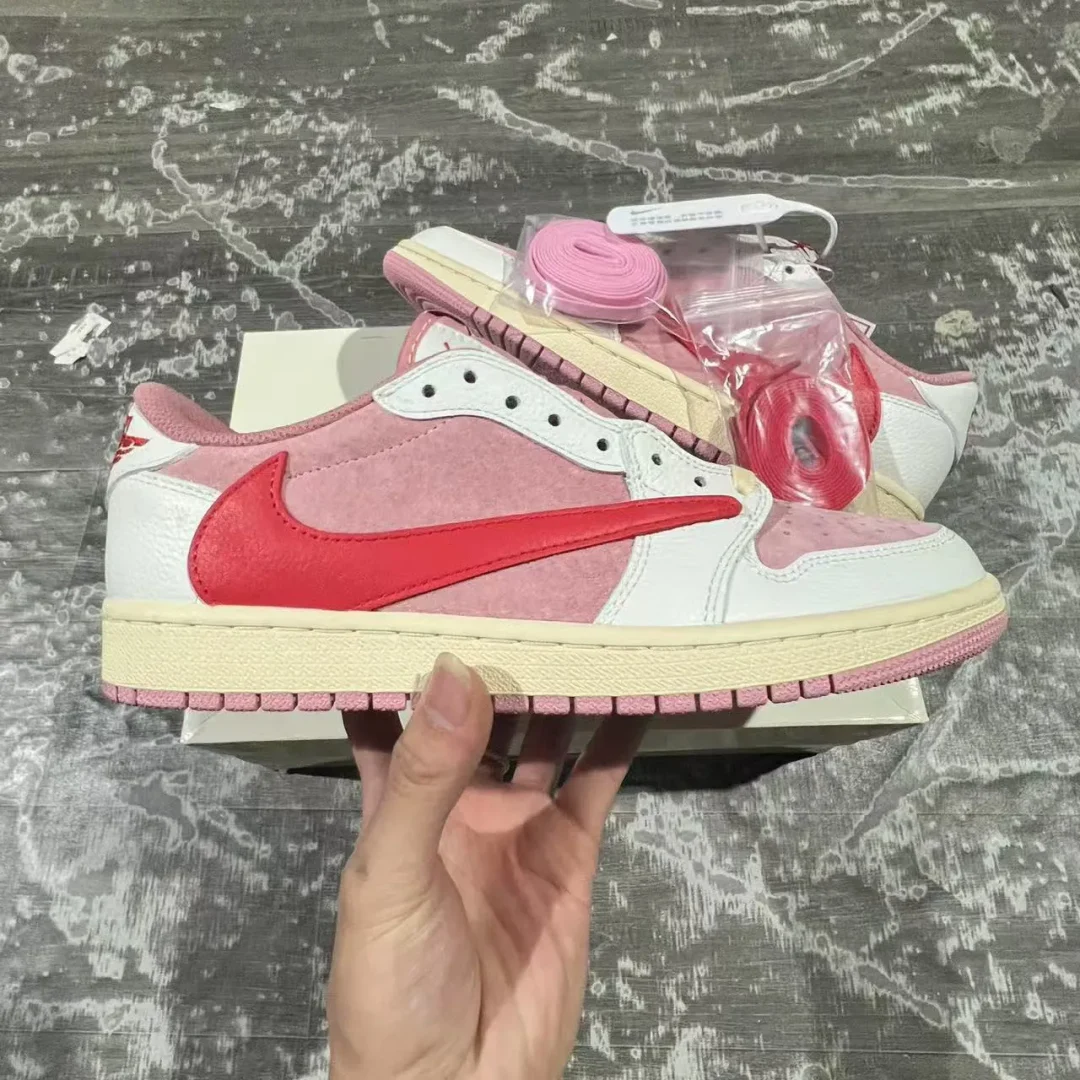 Travis Scott x AJ 1 Low OG Shy Pink Shoes Sneakers – nk0004567 - Image 3