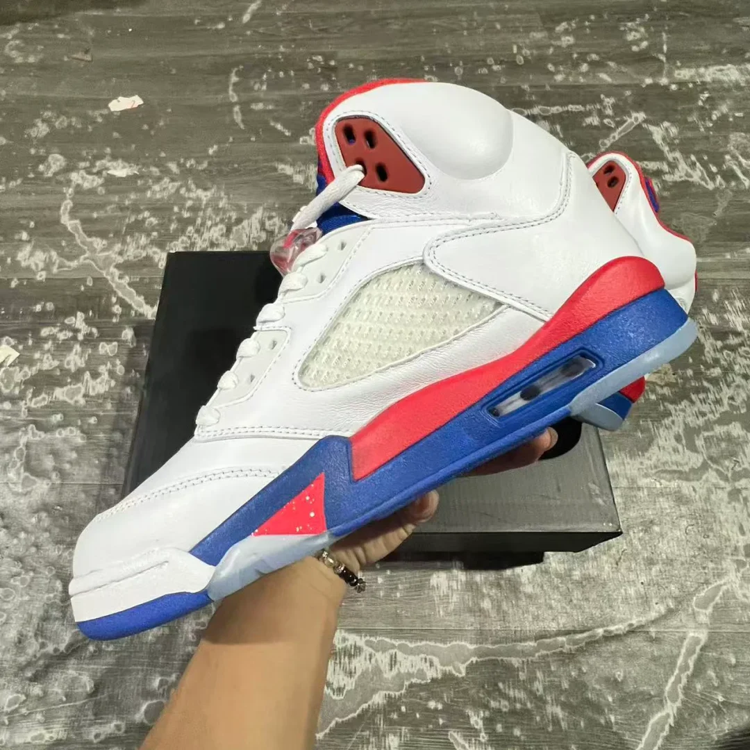 AJ 5 White Blue Red Shoes Sneaker - nk0004574 - Image 7