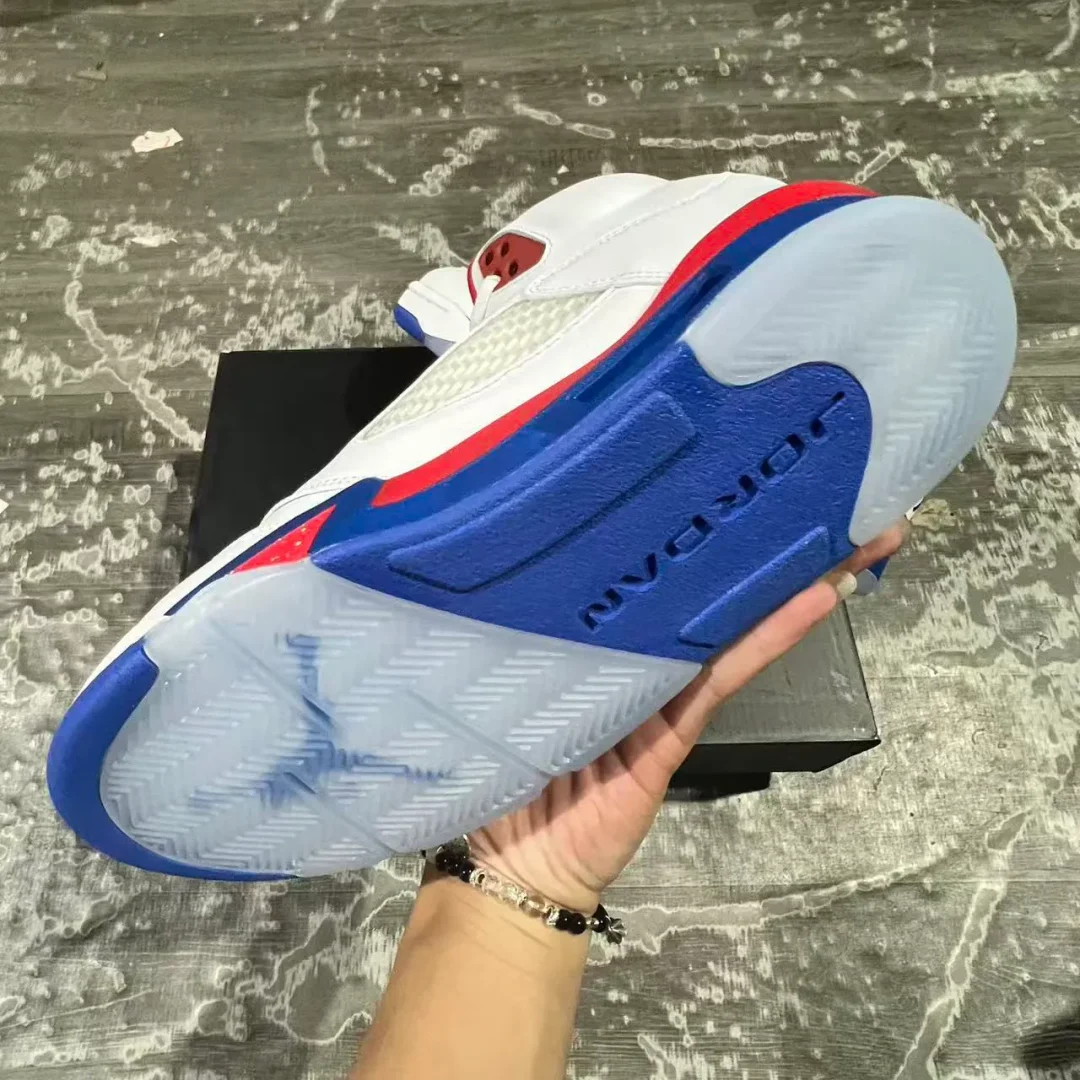 AJ 5 White Blue Red Shoes Sneaker - nk0004574 - Image 8