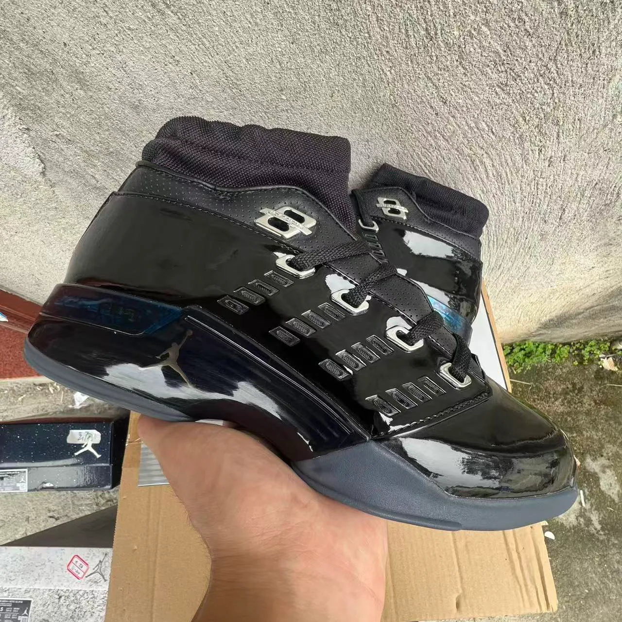 AJ 17 Low Black Patent Shoes Sneakers – nk0004597 - Image 3