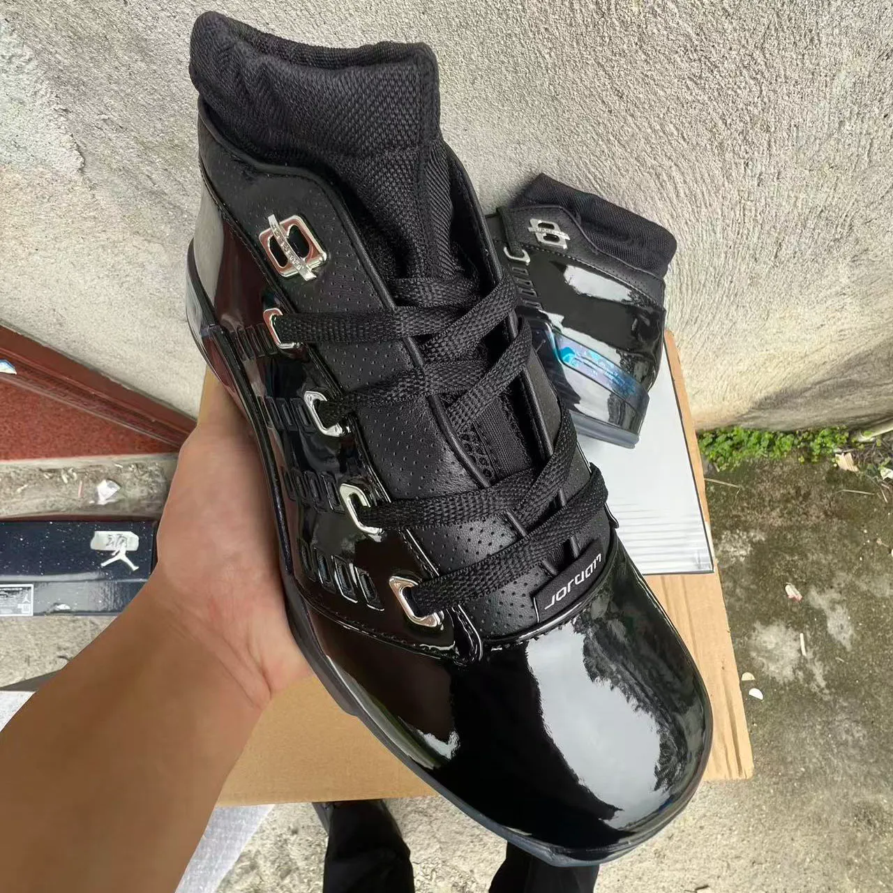 AJ 17 Low Black Patent Shoes Sneakers – nk0004597 - Image 11