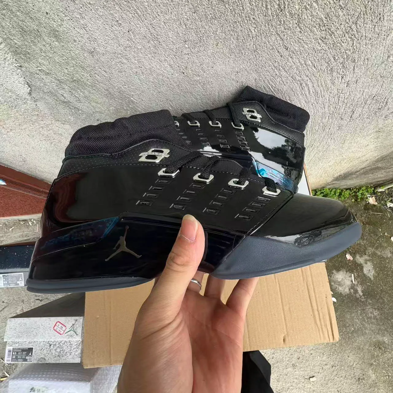 AJ 17 Low Black Patent Shoes Sneakers – nk0004597 - Image 4
