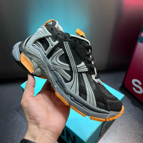 BLCG Runner Worn-Out Black Orange Fluo Shoes Sneakers - bl0000032 - Image 9