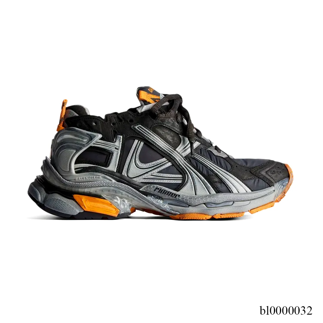 BLCG Runner Worn-Out Black Orange Fluo Shoes Sneakers - bl0000032