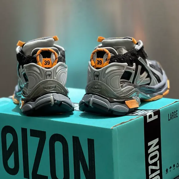 BLCG Runner Worn-Out Black Orange Fluo Shoes Sneakers - bl0000032 - Image 6