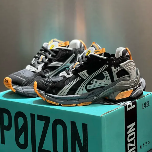 BLCG Runner Worn-Out Black Orange Fluo Shoes Sneakers - bl0000032 - Image 5