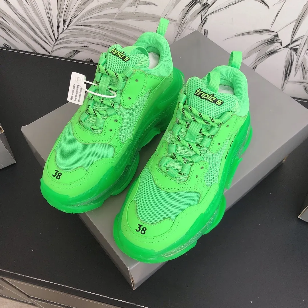 BLCG Triple S Clear Sole Neon Green Shoes Sneakers - bl0000040 - Image 6