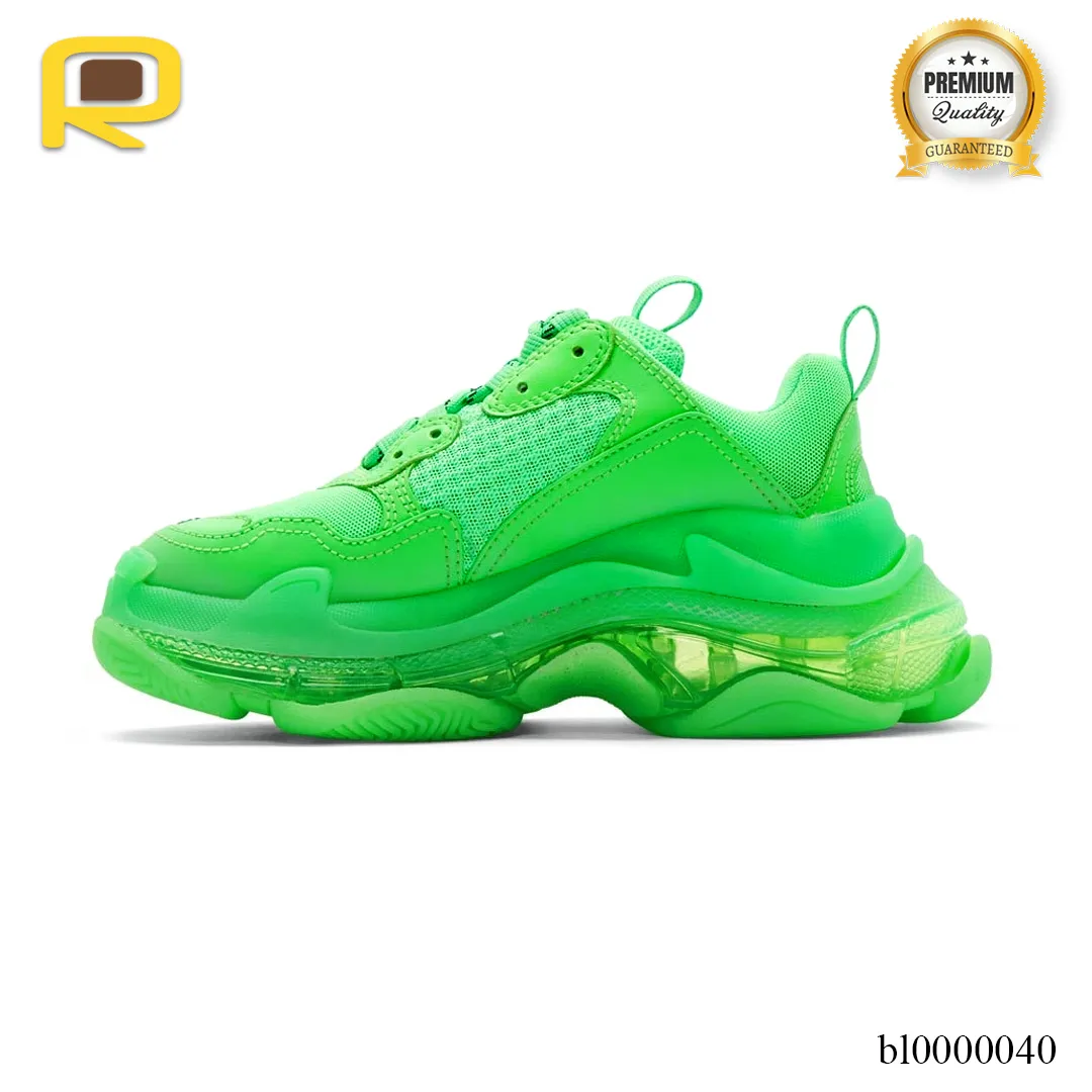 BLCG Triple S Clear Sole Neon Green Shoes Sneakers - bl0000040 - Image 2
