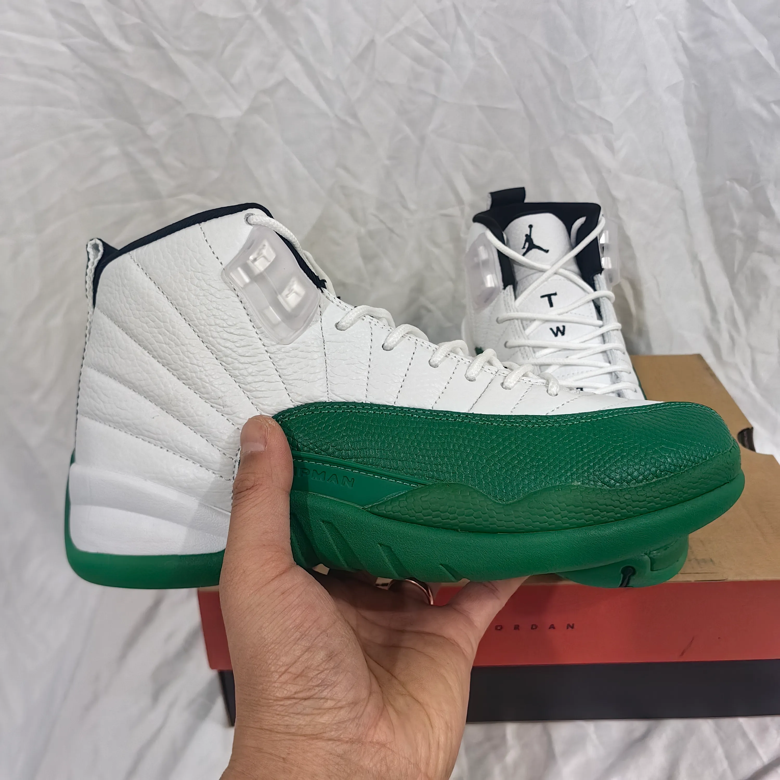 AJ 12 Bucks White Green Shoes Sneakers - nk0004699 - Image 21