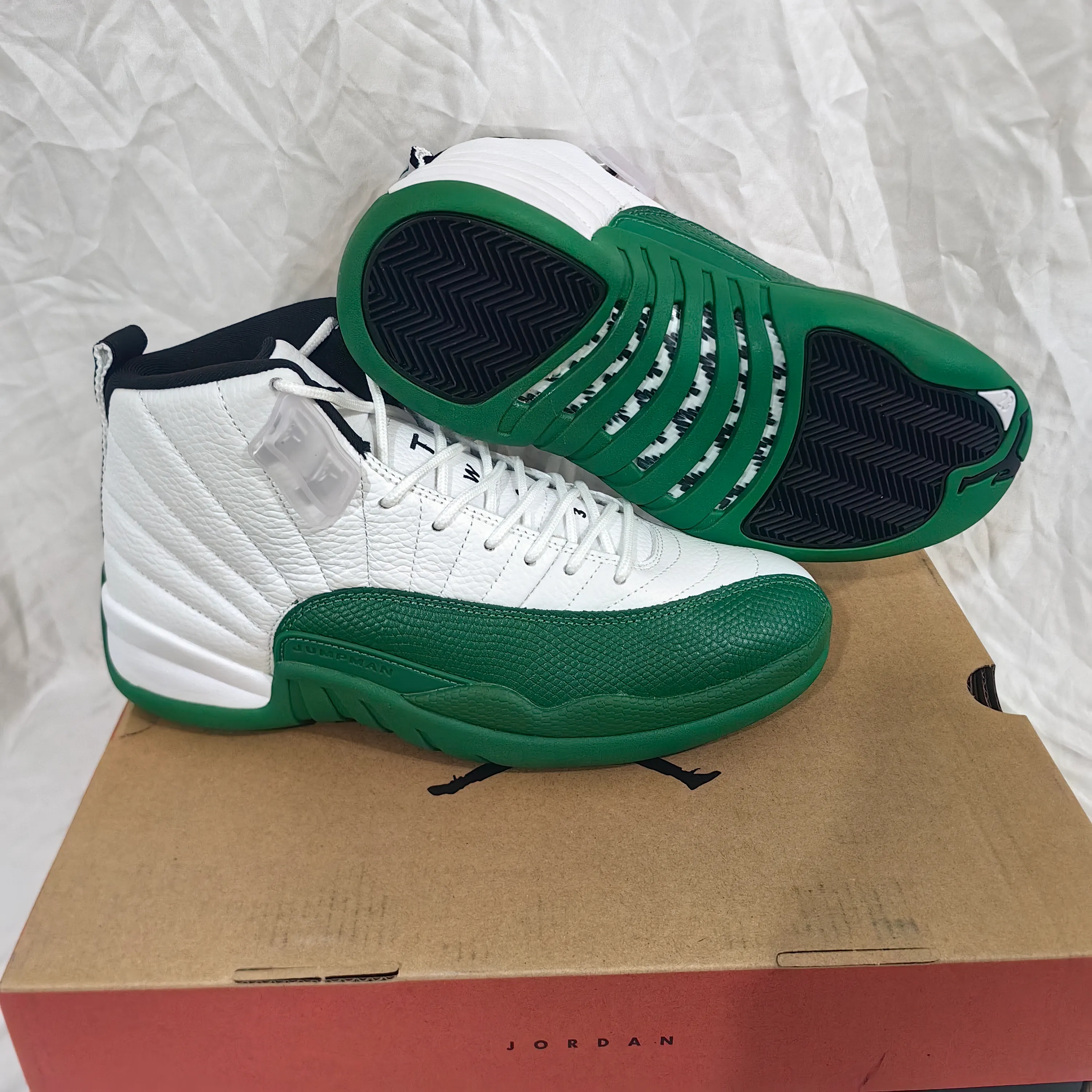 AJ 12 Bucks White Green Shoes Sneakers - nk0004699 - Image 12