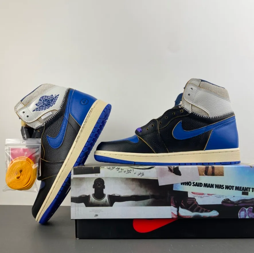 Fragment x Union LA x AJ 1 High OG Sport Royal Shoes Sneakers – nk0004748 - Image 5