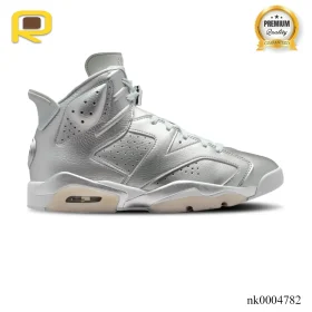 PSG x AJ 6 Metallic Silver Shoes Sneaker - nk0004782