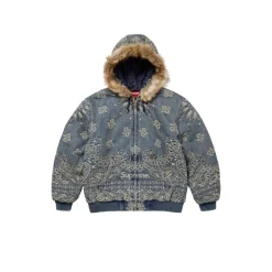 SUP Bandana Jacquard Denim Hooded Work Jacket - SUP0070