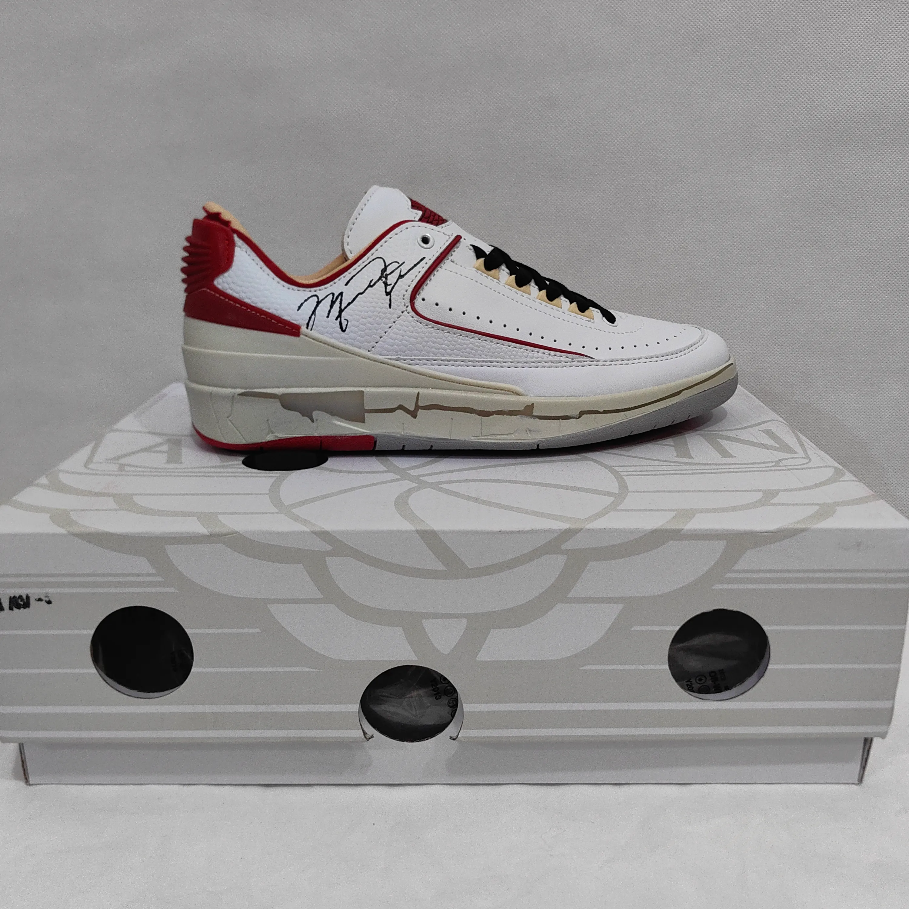 AJ 2 Retro Low SP Off-White White Red Shoes Sneakers - nk0005010 - Image 7