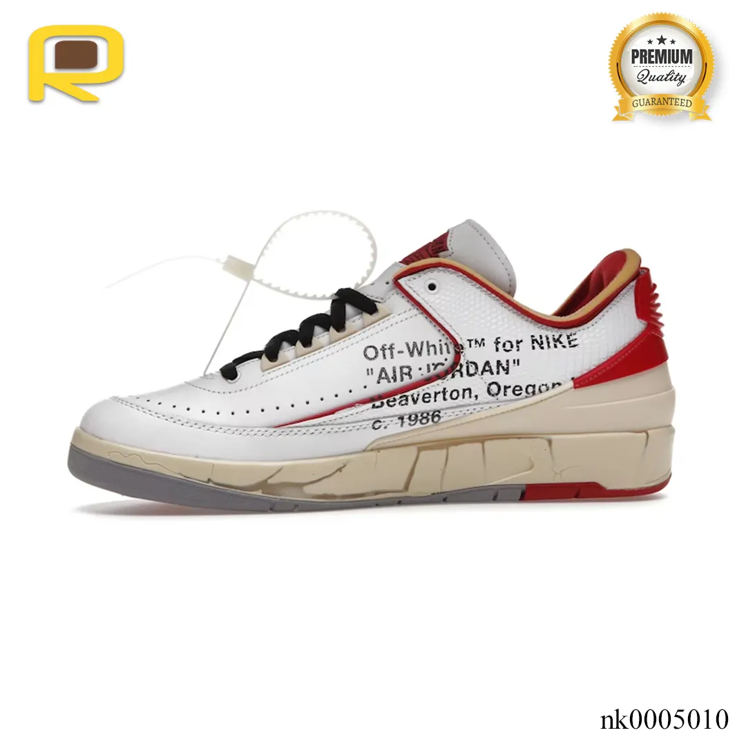 AJ 2 Retro Low SP Off-White White Red Shoes Sneakers - nk0005010 - Image 2