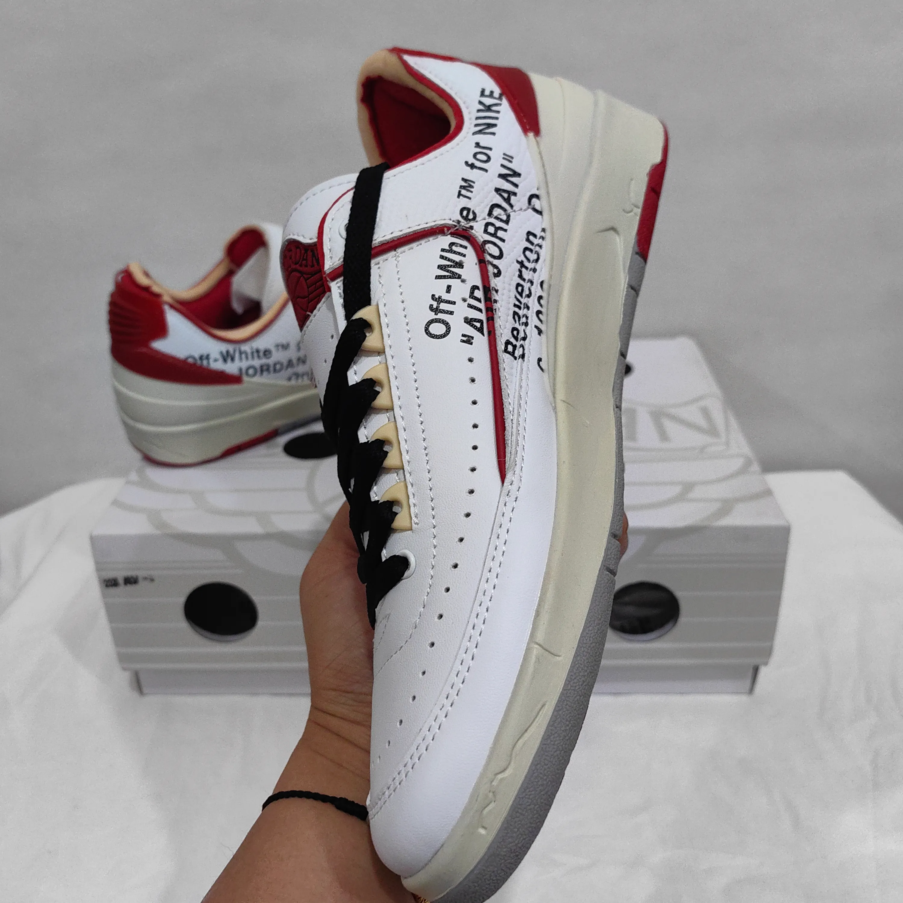 AJ 2 Retro Low SP Off-White White Red Shoes Sneakers - nk0005010 - Image 10