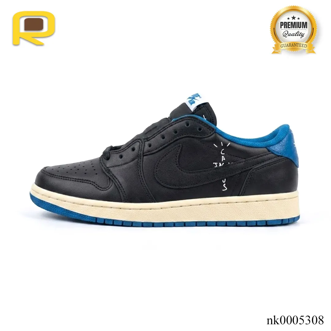 Fragment x Travis Scott x AJ 1 Low 3.0 "Black and White Blue" Shoes Sneakers – nk0005308 - Image 2