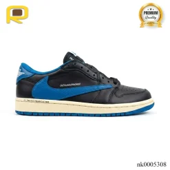 Fragment x Travis Scott x AJ 1 Low 3.0 "Black and White Blue" Shoes Sneakers – nk0005308