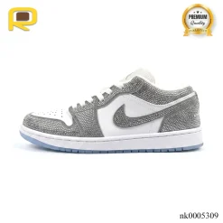 Alternative view of AJ 1 low customized with silver Swarovski crystal Shoes Sneakers – nk0005309